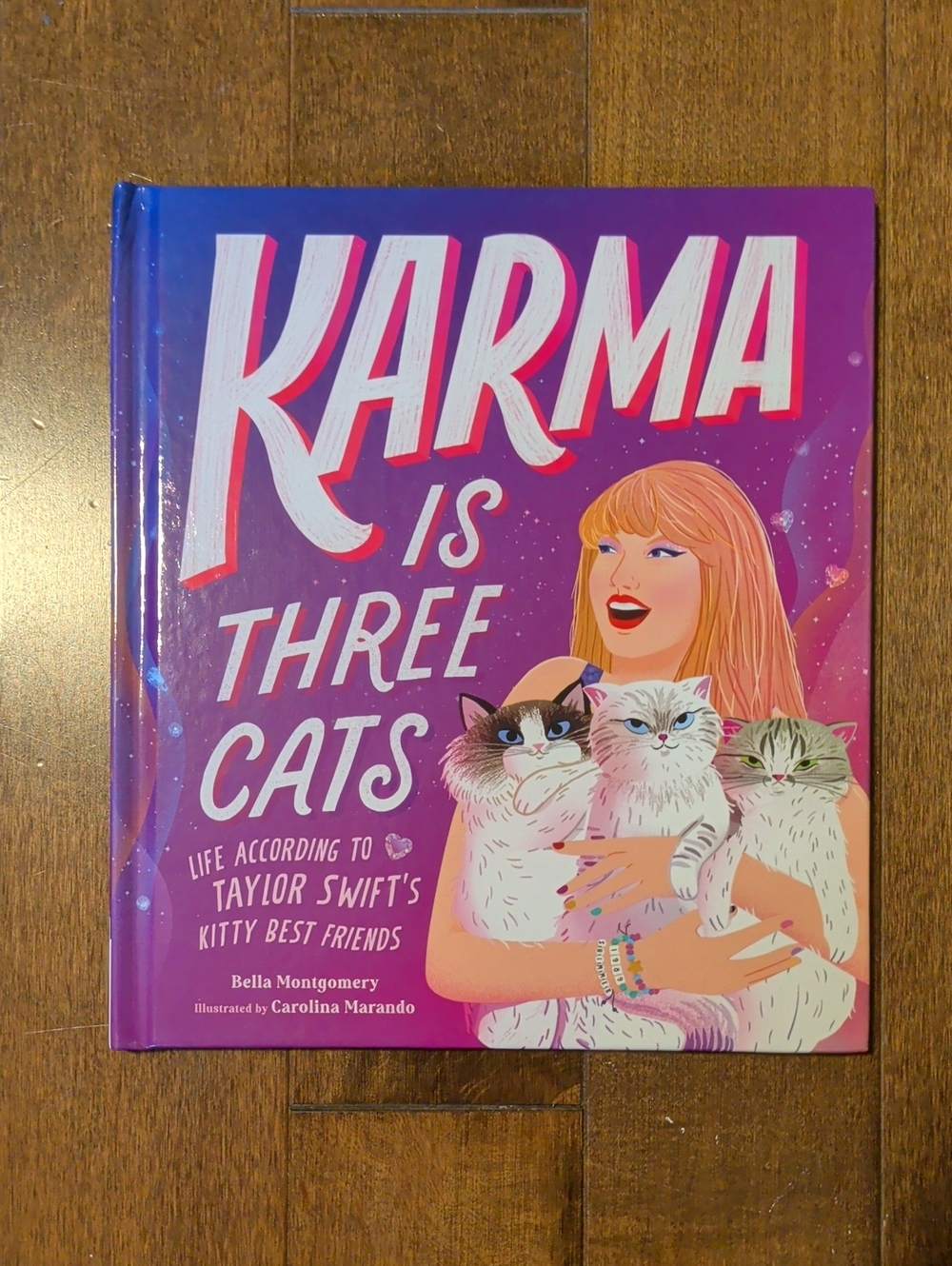 Taylor Swift Purple and Pink Illustrated Cat Book